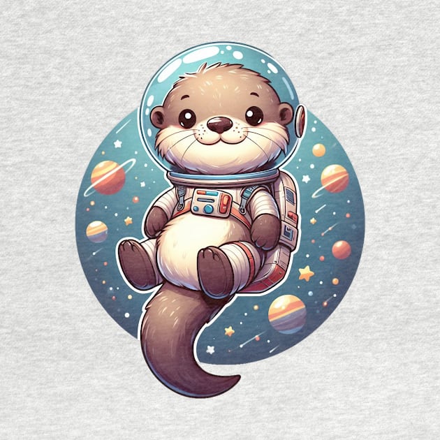 Cute Otter Space Illustration by Dmytro